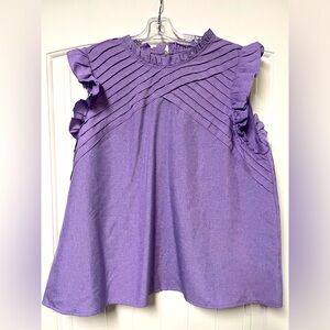 Women’s dress tank with ruffle sleeve cap